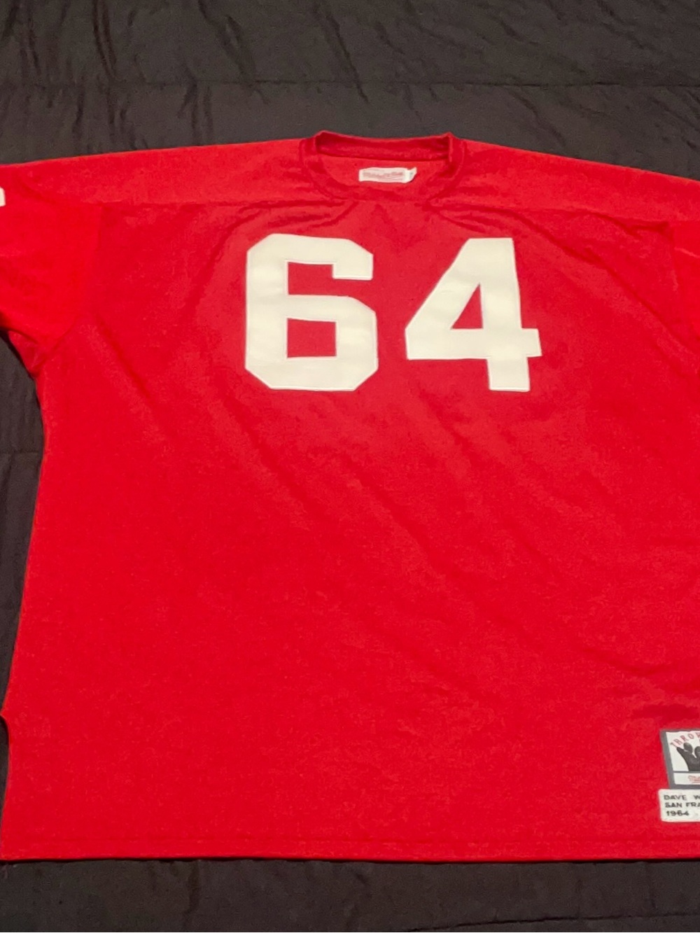 Mitchell & Ness 1964 Dave Wilcox 49ers Jersey 60 or 4XL No Name On Back Red VTG